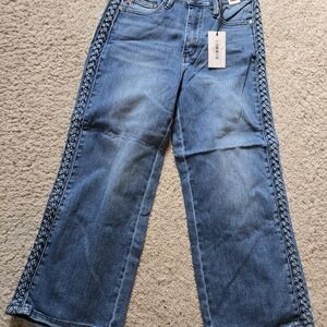 Judy Blue Wide-Leg Capris with Braided Side Trim 5/27